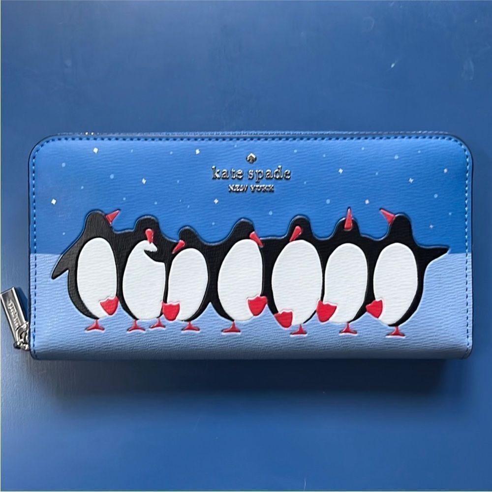 Kate Spade Arctic Friends Penguin Wallet Nwt $239